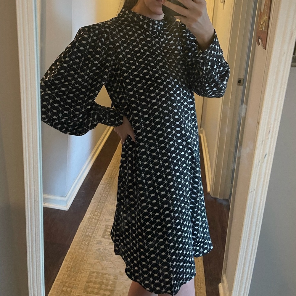 Mango shift dress black